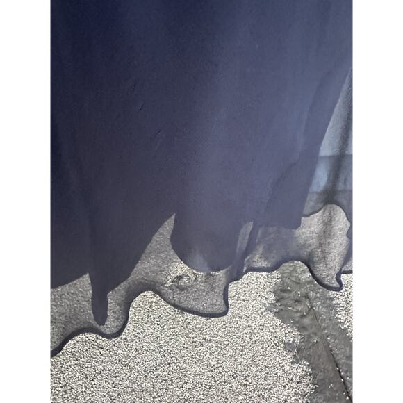 Aidan Mattox Black Illusion Neckline Lace & Silk Chiffon Gown Sz 6 Party Formal - Picture 14 of 16